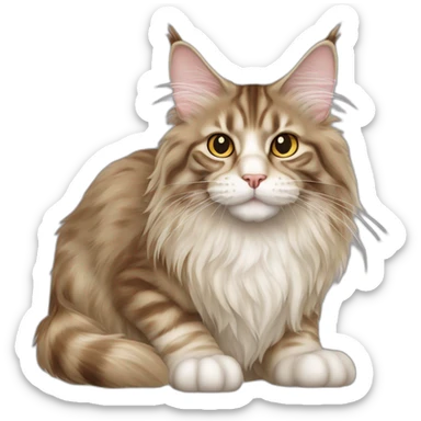 gato maine coon pelagem cor de creme sticker