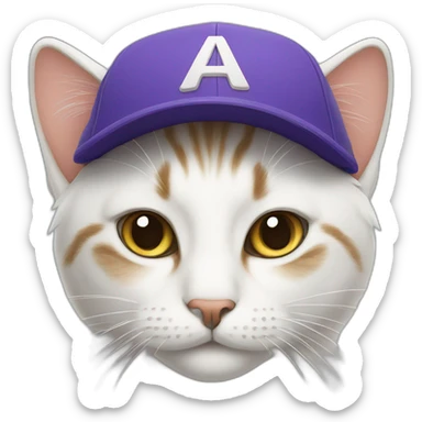 A cat wearing cap sticker
