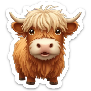 Cute Fluffy Highland cow sticker