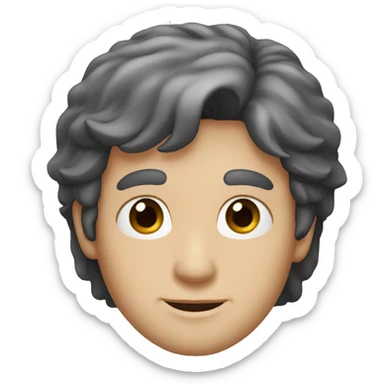 60 year old man , blue eyes and jet black hair  sticker