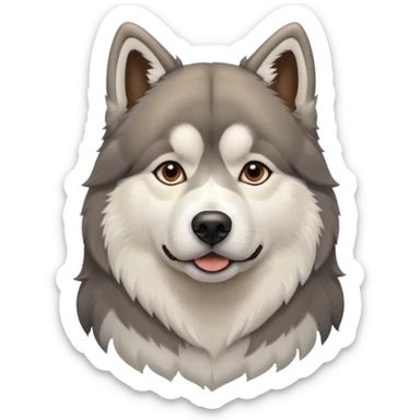Alaskan Malamute dog, park, people sticker