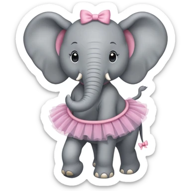 A three legged prima-donna elephant with piercings. sticker