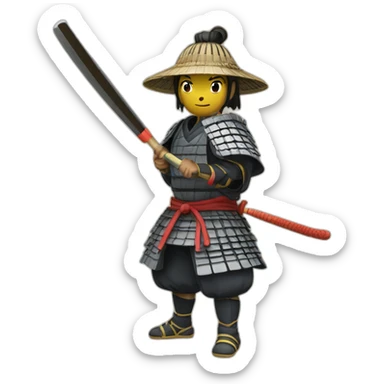 Samurai playing tennis in 1235 year sticker