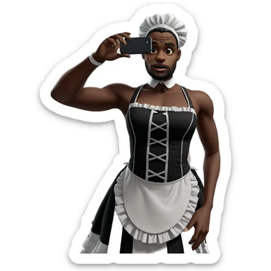 selfie of a dark-skinned maid sticker