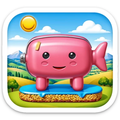  SPAM meat jeff koons style sculpture art french landscape  sticker