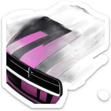 Pink stripes on black dodge charger sports car sticker