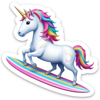 Unicorn surfing sticker