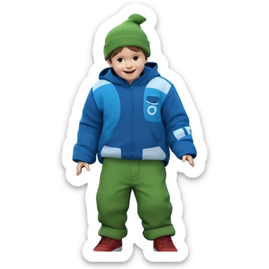 happy boy with car sticker