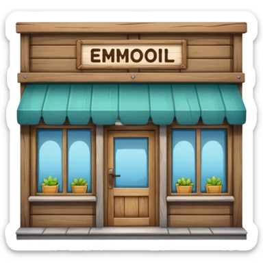 small shop, front facing sticker