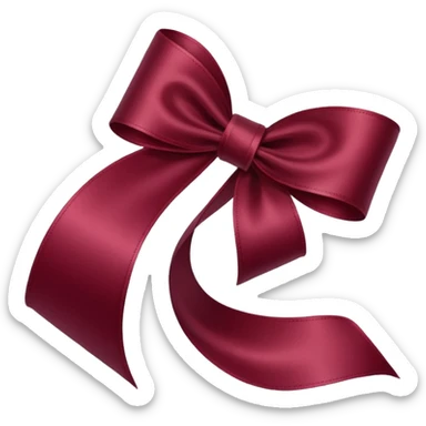 burgundy red ribbon sticker