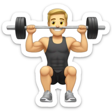 guy workout in gym with dumbell shoulder press sticker