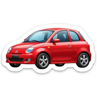 car parked beside the sidewalk sticker