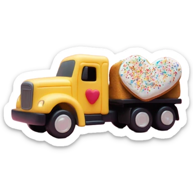 cookie heart with semi truck sticker