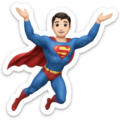 superman side profile flying leg up arm out emoji sticker