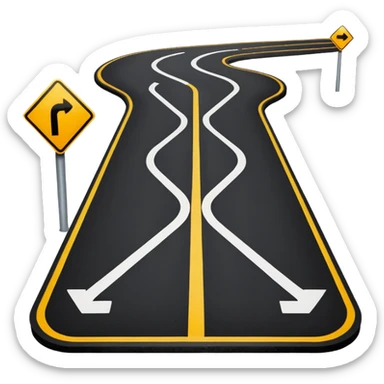 A ROAD WHERE YOU CAN TURN LEFT OR RIGHT sticker