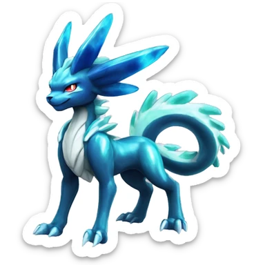  cool edgy shiny colorful Suicune-Dialga-Reptile full body sticker