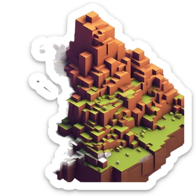 isometric-3d-nether-minecraft-landscape sticker