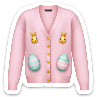 Pastel pink knit Easter cardigan  sticker