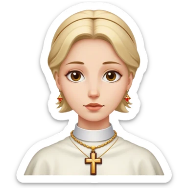 woman catholic neck cross sticker