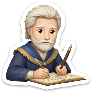 ancient Feathered pen scholar sticker