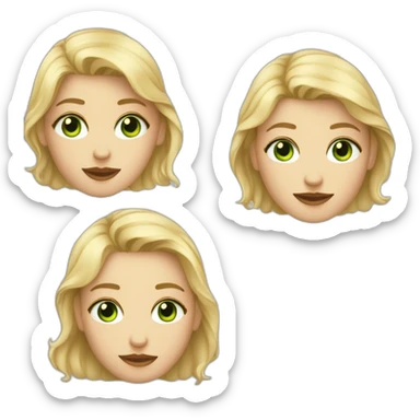 amoureux blonde aux yeux bleus et brun yeux vert sticker