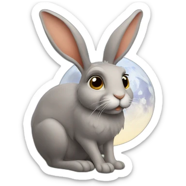 Hare moon gazing sticker
