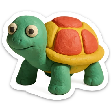turtle claymation style sticker