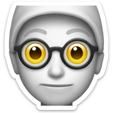Emoji :-) with X4 eyes hip-hop sticker