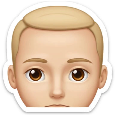 emoji of a human forehead only, showing the area between eyebrows and hairline, simple cartoon style sticker