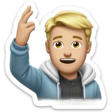 Cole Palmer doing his trademark cold celebration while crying sticker