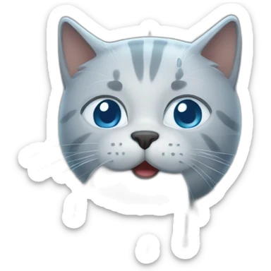 cat in heavy rain sticker