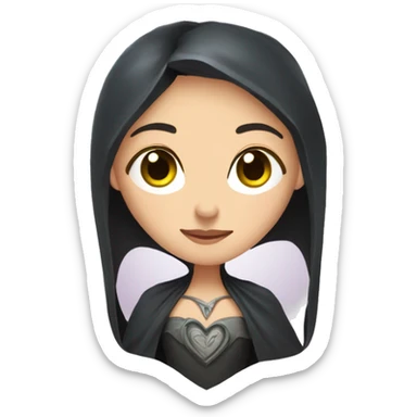 Arwen + Gloom in a heart sticker