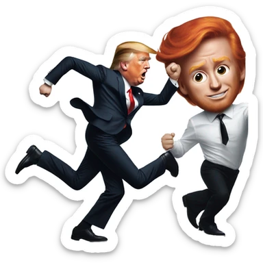 Trump and redhead man dancing on the cover of GQ magazine is  sticker