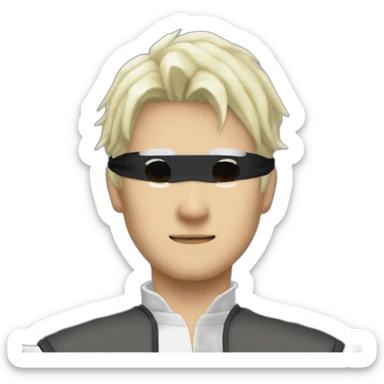 Satoru Gojo white hair and black blindfold sticker