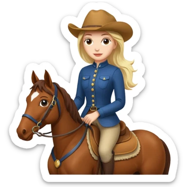 Sexy lady riding a horse  sticker