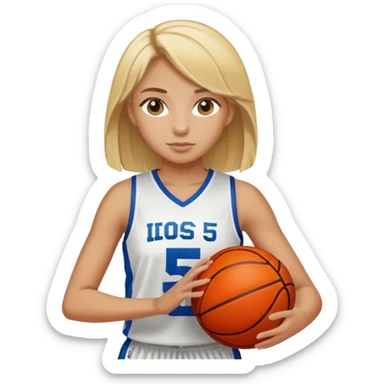 blonde girls basketball player with the jersey number 5 sticker