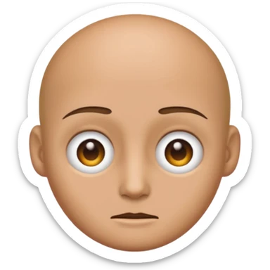 emoji with *NO* eyebrows staring into your soul  sticker