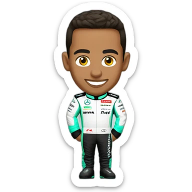 Lewis hamilton in mercedes f1 sticker