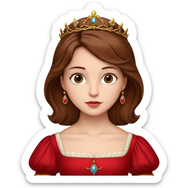 Renaissance lady – brown hair, red dress  sticker
