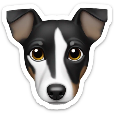 All Black Jack Russell Terrier no brown no white  sticker