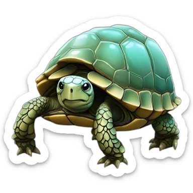 Tortue robot Emanuel Macron avec des ailes de fée sticker