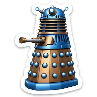 dalek silver and blue and bronze sticker