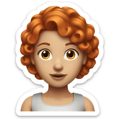 redhead girl with Dyson hairdo  sticker