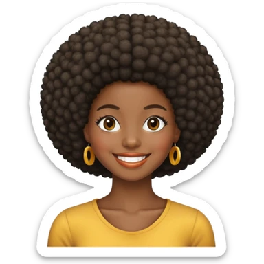 black girl with afro  sticker