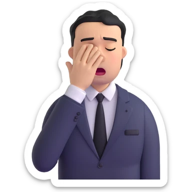 businessman in suit crying at work sticker
