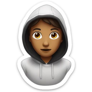 Humain avec une capuche noir peaux noir yeux rouge sticker