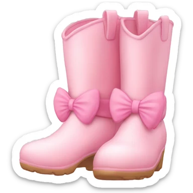 pastel pink boots with pink bow sticker