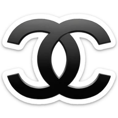 Chanel logo black and white sticker