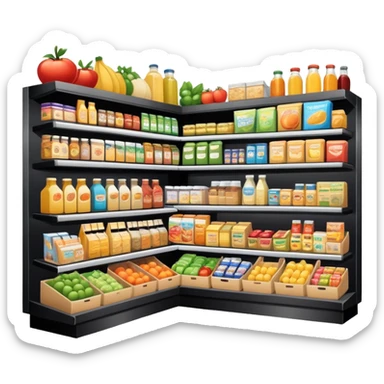 grocery store with food aisles sticker