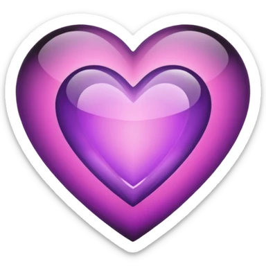 A purple and pink gem heart with black center sticker